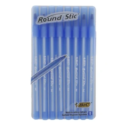 Obrázek Bic Kuličkové pero Round Stic, tloušťka čáru, modré, 8 kusů