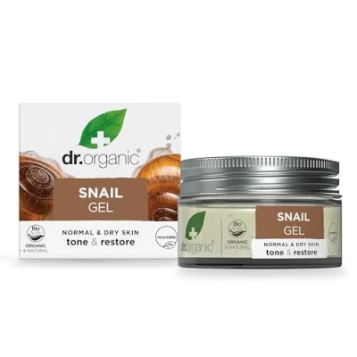 Obrázek Dr. Organic gel proti šnekům, zdravé stárnutí, sekrece slimáků, normální a suchá pokožka, přírodní, vegetariánský, netestovaný na zvířatech, neobsahuje parabeny SLS, recyklovatelný recyklovatelný,