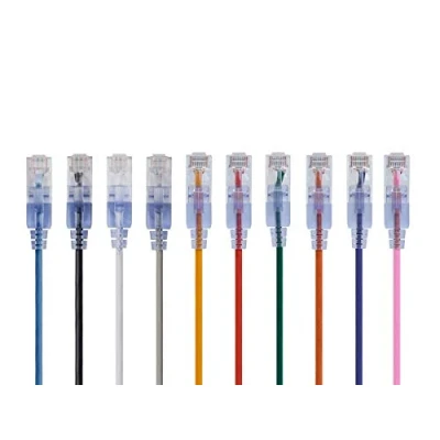 Obrázek Monoprice SlimRun Cat6A Ethernet Patchkabel Netzwerk Internetkabel RJ45, verseilt, UTP, reines blankes Kupferdraht, 30AWG, 91 cm, 10 Stück