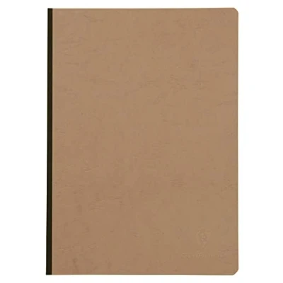 Obrázek Clairefontaine 79146C Poznámkový blok / Kladde Age Bag DIN A4 21 x 29,7 cm, linkovaný 96 listů, 90 g, lepený s koženou strukturou, potištěnými nástavci, tabákově hnědá, 1 kus