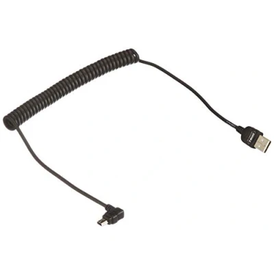 Obrázek System s Mini USB kabel datový nabíjecí pružný spirálový 90 úhlovou zástrčkou stupňů zahnutý 50135 cm