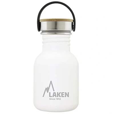 Obrázek Laken Láhev z ušlechtilé oceli Basic Basic, široký otvor se šroubovacím uzávěrem oceli, bez BPA, 0,35 l, bílá