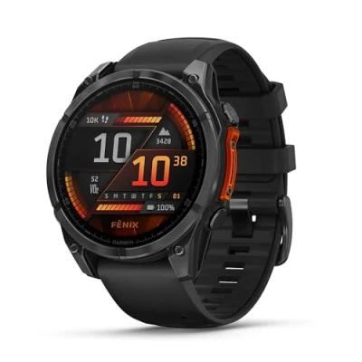 Obrázek Garmin fēnix 8 47mm hochwertige Multisport Smartwatch mit 1,4&quot; AMOLED Touch /Tastendisplay, Taschenlampe, TOPO Karten, über 80 vorinstallierte Sport Apps, Telefonie, Music Pay
