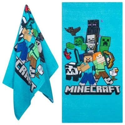 Obrázek Minecraft Plážová osuška pro děti, 100% bavlna 70 x 140 cm dovolená Must Haves