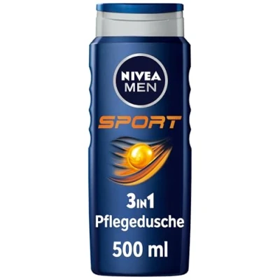 Obrázek NIVEA MEN sportovní sprchový gel, gel s vitalizující citrónovou vůní a osvěžující pěnou, pánský minerály pro tělo vlasy (500 ml)