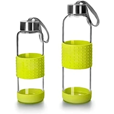 Obrázek IBILI Flasche aus Glas Sky, 360 ml, Borosilikatglas, wiederverwendbar, Schutz gegen Schläge