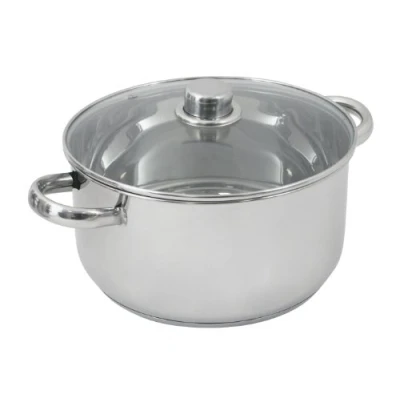 Obrázek Crealys 502388 hrnec na polévku se skleněnou poklicí, ušlechtilá ocel, 10 l, průměr 28 cm