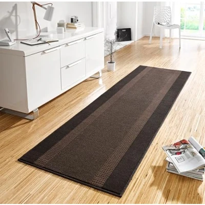 Obrázek Hanse Home koberec běhoun pás 80 x 400 cm měkký s krátkým vlasem, moderní design, na chodbu, ložnici, dětský pokoj, koupelnu, obývací kuchyň, dekorační hnědý