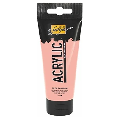 Obrázek KREUL 84130 Solo Goya Acrylic, 100ml tuba v pastelové růžové, krémově mnohostranně použitelná akrylová barva ve studijní kvalitě, na bázi vody, rychle a matně schnoucí, dobře krycí, vodotěsná