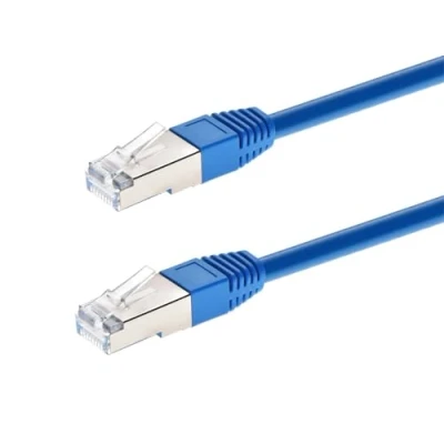 Obrázek Monoprice Cat6A propojovací kabel, dvojitě stíněný (S/FTP), 26 AWG, 10 G, čistá měď, tvarovaný, RJ45, ethernetový řada Entegrade, 30,5 m, modrý