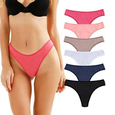 Obrázek KNITLORD 6dílné balení dámských řetízků, spodní prádlo z bavlny, prodyšné spodky, hipster bikiny, Základy