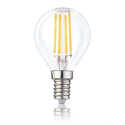 Obrázek hellum E14 LED žárovka, G45 žárovka 4,5 W jako náhrada světelného zdroje pro 40wattovou žárovku, teplá bílá s 2700 kelviny, 470 lumenů Filament čirá, 1 kus 208115