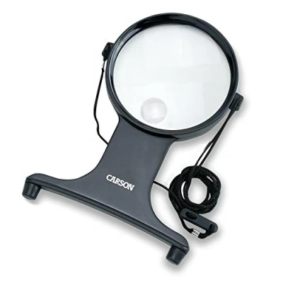 Obrázek Carson HF 25 MagniFree 2x Umhängelupe mit 3,5x Spotlinse, ideal für Handarbeit und Bastelarbeiten