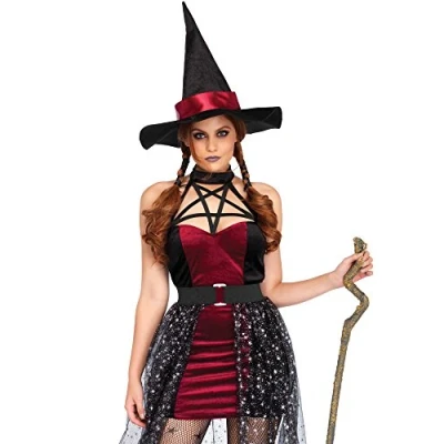 Obrázek LEG AVENUE Celestial Witch kostým, Burgundy, černá, xl