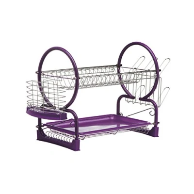 Obrázek Premier Housewares nádobí odkapávací obroučky, 2 Pro Stoeckig, Purpurová/chrom