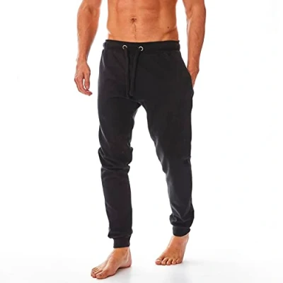 Obrázek Iron Mountain IMPNT206 Pánské Recyklované příze Ekologické kalhoty na jogging s lemy, černé, 4XL