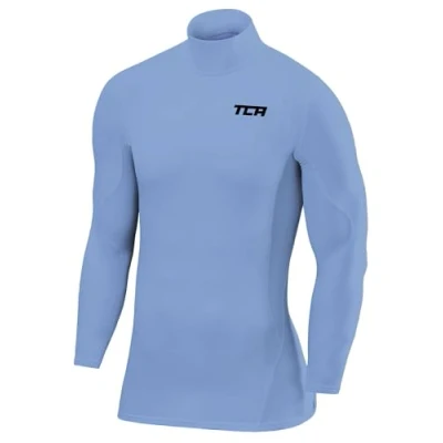 Obrázek TCA Pánské a chlapecké SuperThermal Baselayer tričko s dlouhým rukávem, kompresní se stojáčkem, Světlemodrá