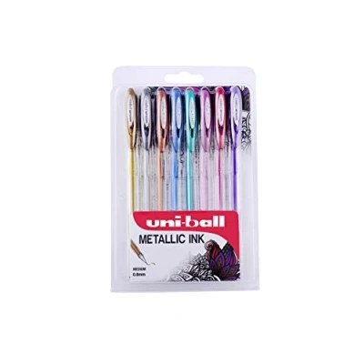 Obrázek uni ball UM 120NM Signo Metallic Gel Ink kuličkové pero se super inkoustem, hrot 0,8 mm, balení 8 ks v různých barvách
