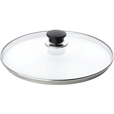 Obrázek Ballarini Edelstahlrand &amp; Knauf schwarz 20cm Glasdeckel, Glas, durchsichtig, 5.5 x 21 cm