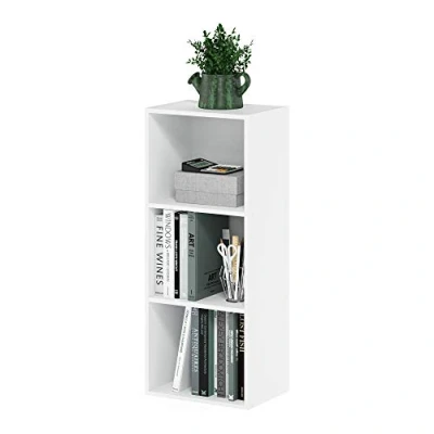 Obrázek Furinno Luder 3 stufiges Bücherregal mit offenem Regal, Weiß