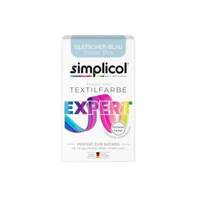 Obrázek simplicol Textilní barva expert ledovcová modrá Perfektní pro batikování a kreativní kutilské projekty Jednoduché použití Barevný prášek 150 g