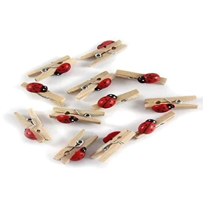 Obrázek Glorex 6 8605 228 beruška Mini na kolíčky prádlo, Dřevo, vícebarevné, 11 X 5, 1 cm