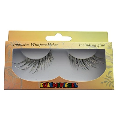 Obrázek Eulenspiegel 001356 umělé řasy, Cabaret stříbro, 1 ml speciálního lepidla na návod, pro karneval, tématickou party