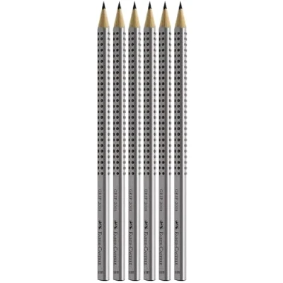 Obrázek Faber Castell 117697 6 tužek GRIP 2001, tvrdost: HB, barva hlavně: stříbro