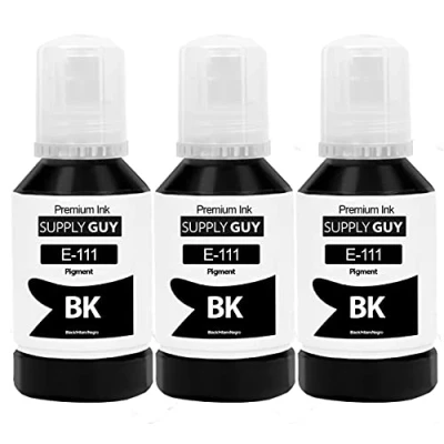 Obrázek Supply Guy 3X inkoust kompatibilní s Epson 111 černý pro Ecotank ET M1100 M1120 M1140 M1170 M1180 M2120 M2170 M3100 M3140 M3170 M3 180 Workforce ST M1000