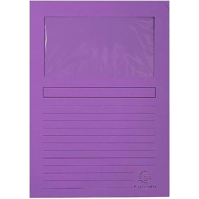 Obrázek Exacompta Balení 50101E se 100 složkami na okna Forever, 120 g/m² recyklovaný papír, 22 x 31 cm pro DIN A4, 1 balení, fialová