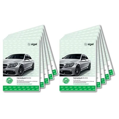 Obrázek SIGEL FA514/10 knihy jízd pro osobní a nákladní automobily, A5, 64 stran, balení 10 ks Německo Rakousko, schváleno finančním úřadem