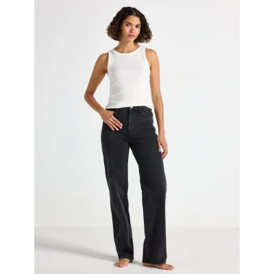 Obrázek Lindex Trousers Hanna Džíny Relaxed Fit, Ženy, Velikost: 50, Black