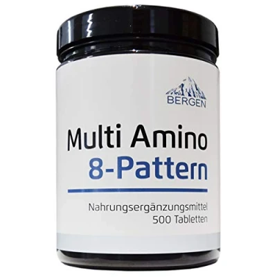Obrázek Multi Amino EAA 8 vzorů 500 tablet po 1000 mg složení Master Protein s esenciálními aminokyselinami z luštěnin BCAA vysoká dávka veganské laboratorně testováno