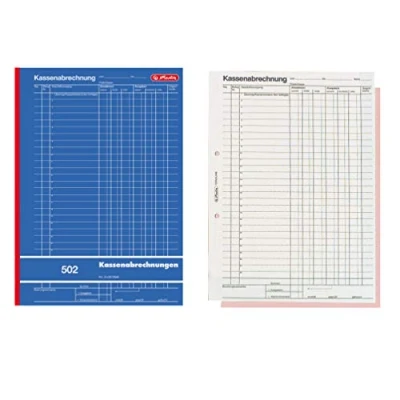 Obrázek Herlitz 882415 kniha vyúčtování pokladny 502, karton, A4, 2 x 50 listů modrý