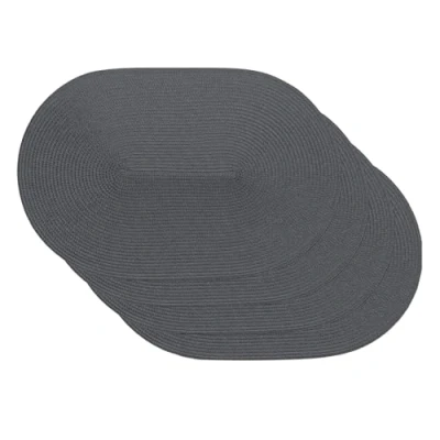Obrázek Venilia Tischset Platzset Tischwäsche Platzdeckchen für Esszimmer gewebt Oval Muster Grau 4er Set Vinyl, lebensmittelecht, 45 x 30 cm, 4 Stück, 59114