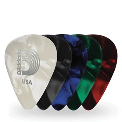 Obrázek D&#039;Addario Plektrum trsátko kytara Pearl Celluloid Guitar Picks Kytarové 1CAP2 10 Assorted, Light kusů