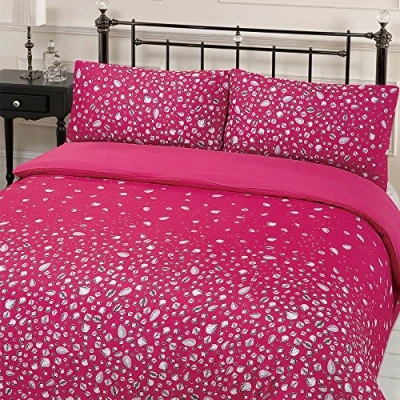 Obrázek DREAMSCENE Gorgeous Glitz Diamond Sparkle povlak na peřinu sada ložního prádla, růžová, dvojitá, 200 x cm
