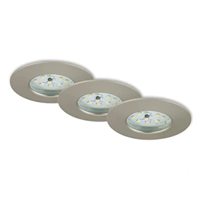 Obrázek Briloner Leuchten 7204 032 LED vestavné svítidlo, zářič, bodová světla, lampy obývací pokoj, bodové světlo 230 V, 5 W, 400 lumenů, vhodné do koupelny IP44, energeticky úsporné, 3dílná