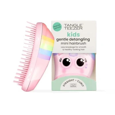 Obrázek Tangle Teezer Mini Haarbürste Kinder, Bürste ohne Ziepen Pink Unicorn, Kinder Einhorn bunt
