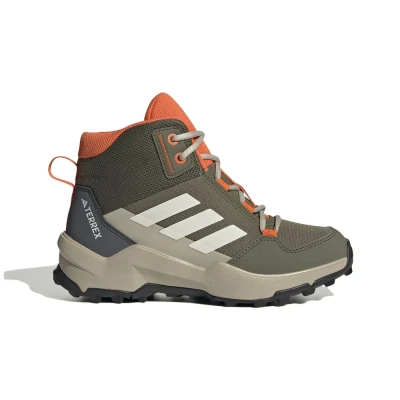 Obrázek Adidas Terrex AX4R MID Hiking Trekingové boty pro děti, Velikost: 40, Olive strata/wonder white/semi impact orange Textil/umělé vlákno