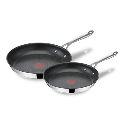 Obrázek Dvoudílná sada pánví Tefal Jamie Oliver Cook&#039;s Direct On E304S2 24, 28 cm vhodné pro indukci do myčky nepřilnavá vrstva s dlouhou životností technologie Thermo Signal ušlechtilá ocel