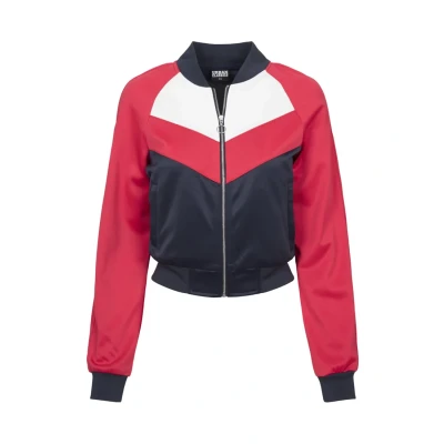 Obrázek Urban Classics Short Raglan Track Bomber bunda, Ženy, Velikost: XS, Navy fire red white