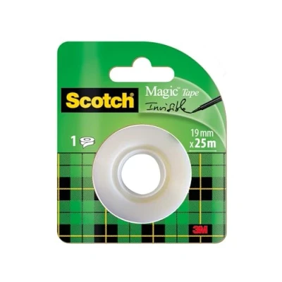 Obrázek Scotch Magic Tape 1 role, 19 mm x 25 m Neviditelná lepicí páska pro všeobecné účely k opravě, etiketování a zapečetění dokumentů