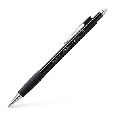 Obrázek FABER CASTELL 134799 mechanická tužka GRIP 1347 černá, stupeň tvrdosti B, tloušťka tuhy 0,7 mm, s integrovanou gumou, 1 kus