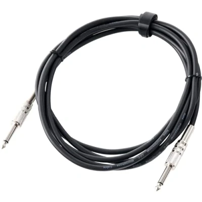 Obrázek Pronomic nástroj Kabel Jack Černá (e kytary Kabel, E Bass Jack, Mono 6,3 mm zástrčka, našroubovatelné kovový konektor)