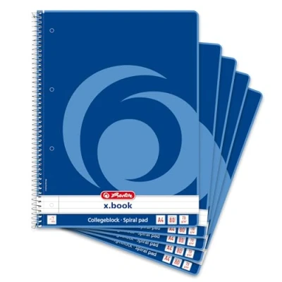 Obrázek Herlitz 10834125 Collegeblock A4, 80 listů, linkovaný, 70 g/m2, 5 ks