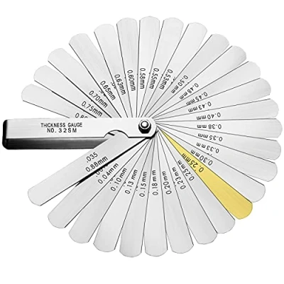 Obrázek 32 Universal Klinge Dickenmesser Edelstahl Fühlerlehre Metrisch/Imperial Gap Gauge für die Messung der Spaltbreite/Dicke/Metrische Größen 0.038 0.88mm
