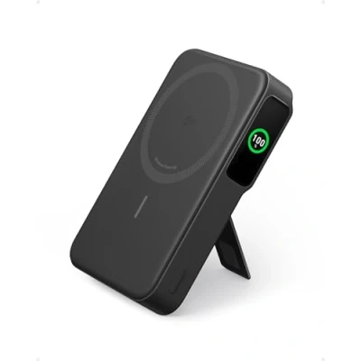 Obrázek Anker Powerbanka MagGo s certifikací Qi2, 15W ultra rychlá mobilní nabíječka kompatibilní MagSafe, baterie 10 000 mAh chytrým displejem a sklápěcím stojanem, pro iPhone 16/15/14/13, vč. kabelu