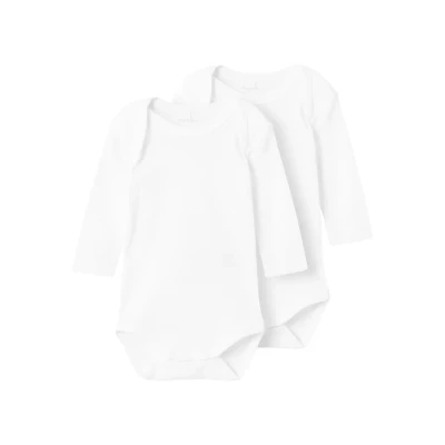 Obrázek Name it Solid Unisex 2 PACK Body pro děti, Velikost: 50, Bright white