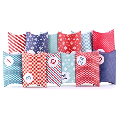 Obrázek pajoma Adventní kalendář Pillow, 24 krabiček k naplnění, vč. nálepek, modrá